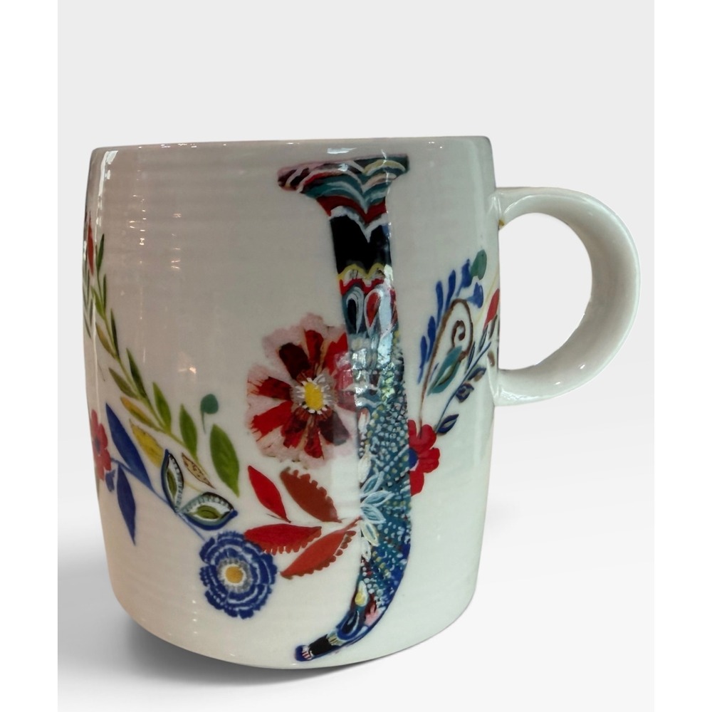 Starla Halfmann for Anthropologie Petal Palette Initial J Mug 10 oz